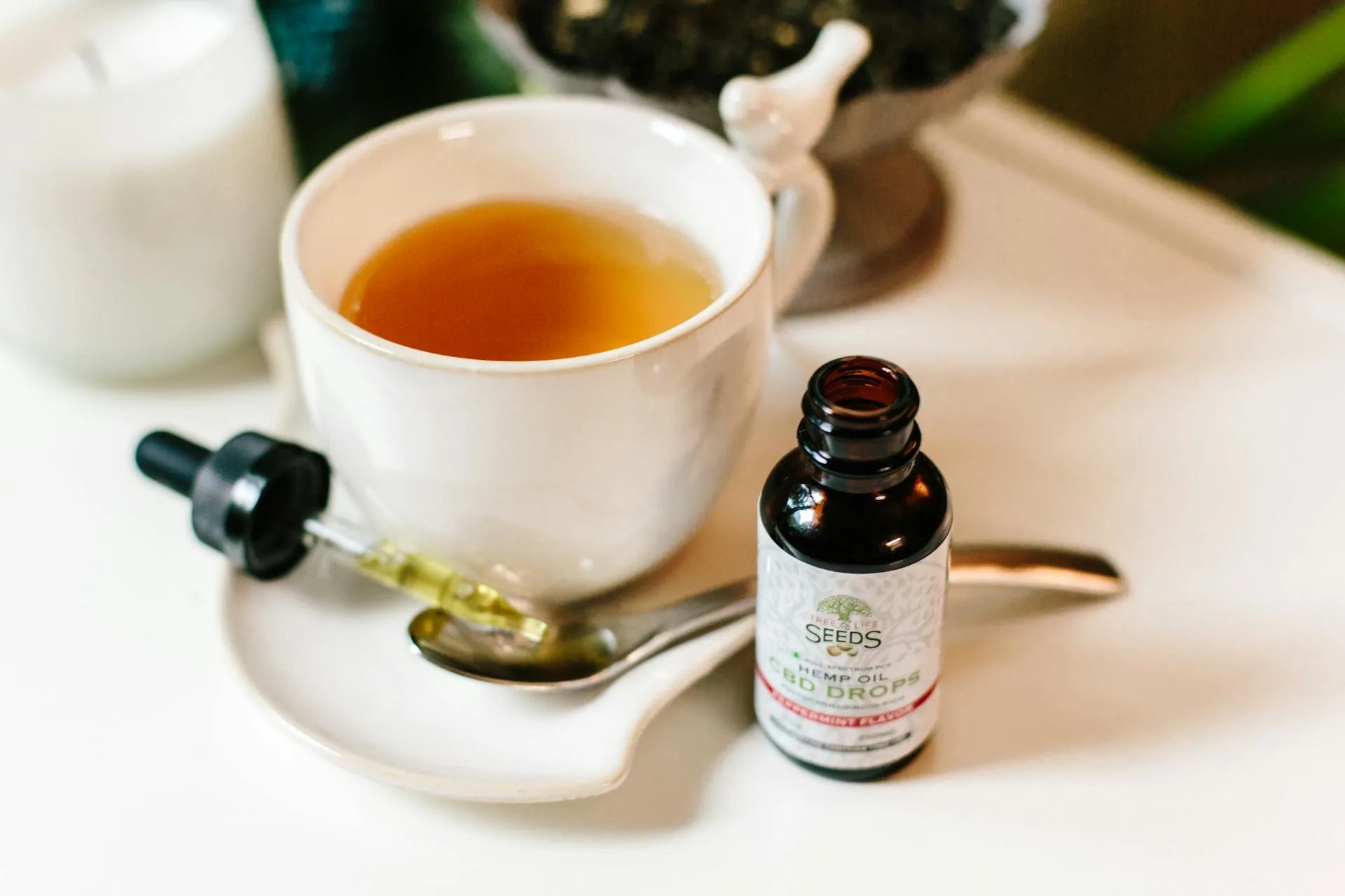 Huile de CBD et tisane